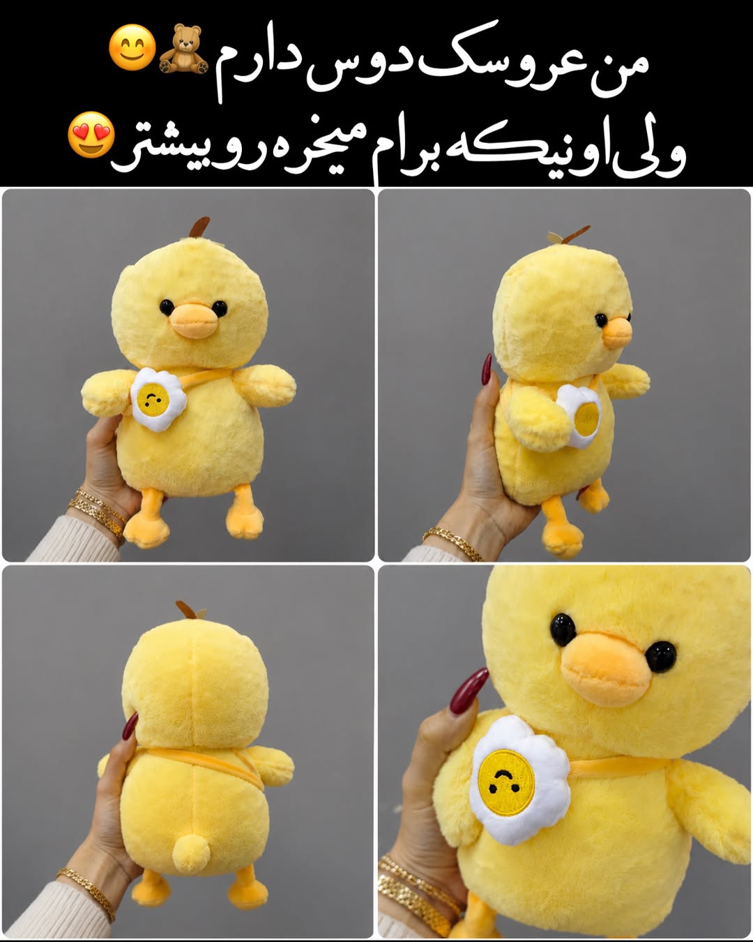 جوجه کیف نیمرویی بامزه | عروسک پولیشی ۲۵ سانتی